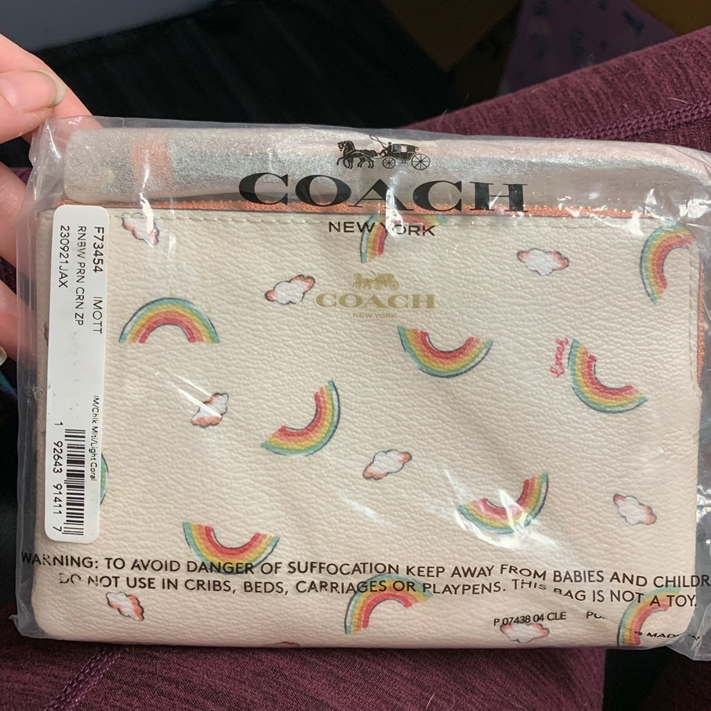 Brand New Coach Rainbow Wristlet